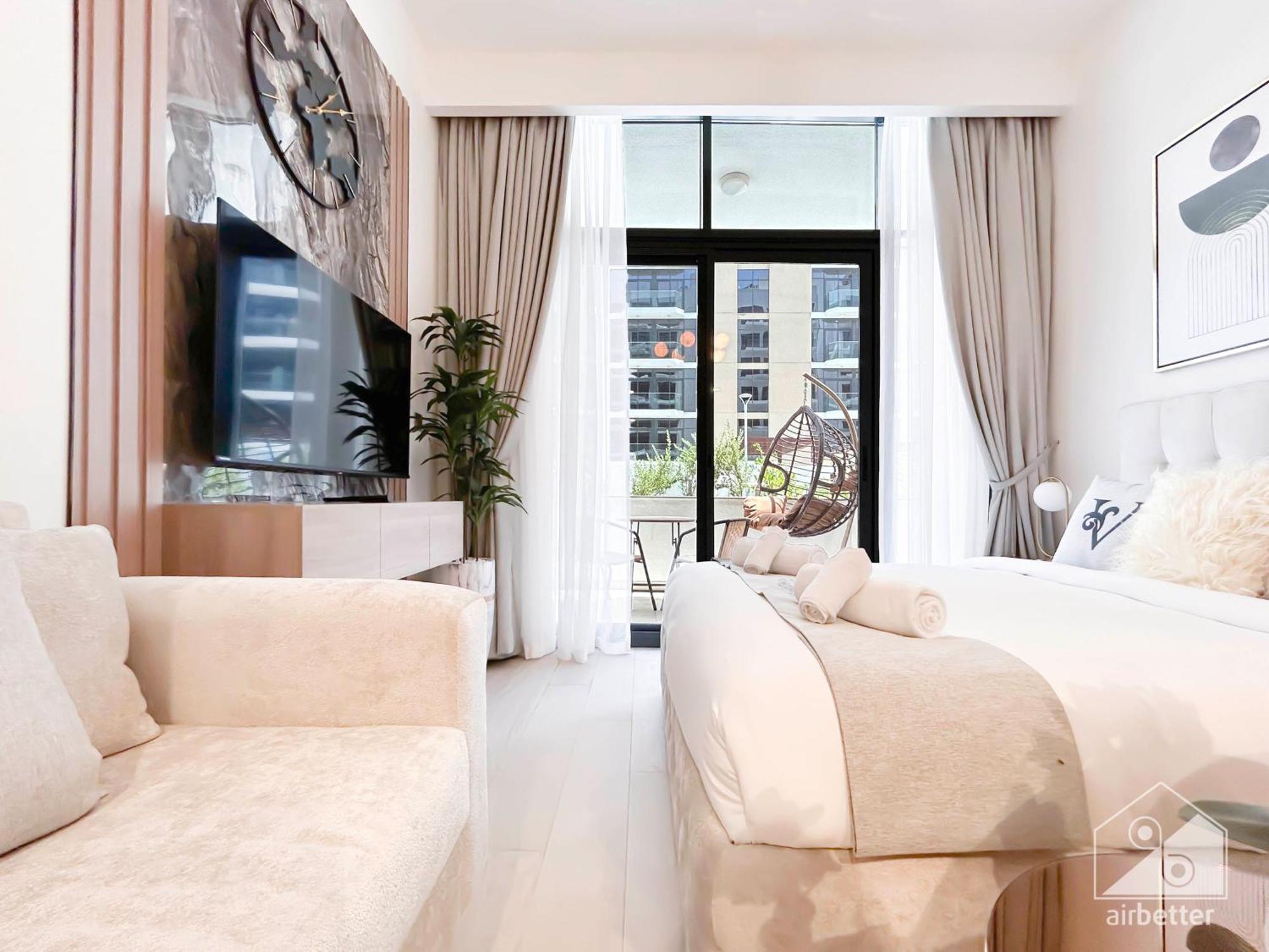 Charming Studio With Balcony In Azizi Riviera 두바이 외부 사진