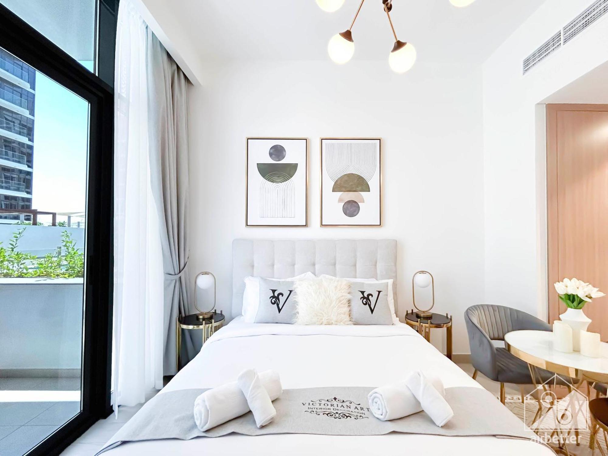Charming Studio With Balcony In Azizi Riviera 두바이 외부 사진