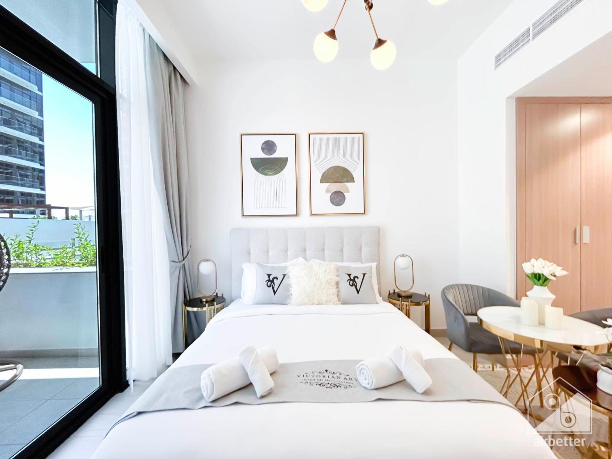 Charming Studio With Balcony In Azizi Riviera 두바이 외부 사진